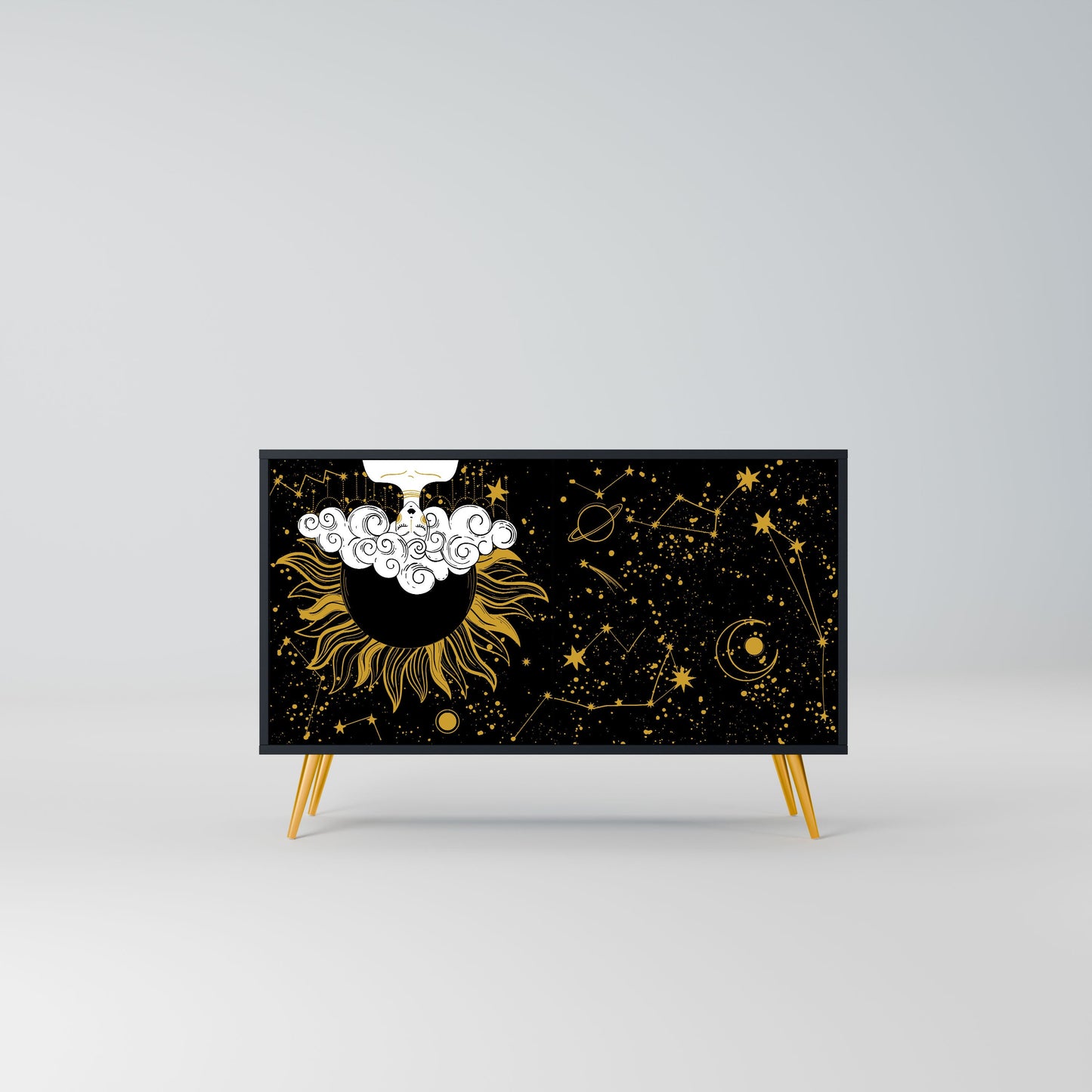 Credenza STELLAR CONSTELLATIONS a 2 ante in finitura nera