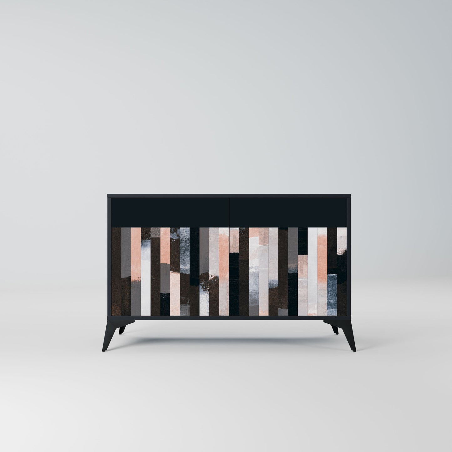 Credenza COLLAGE OF RECTANGLES a 2 ante in finitura nera
