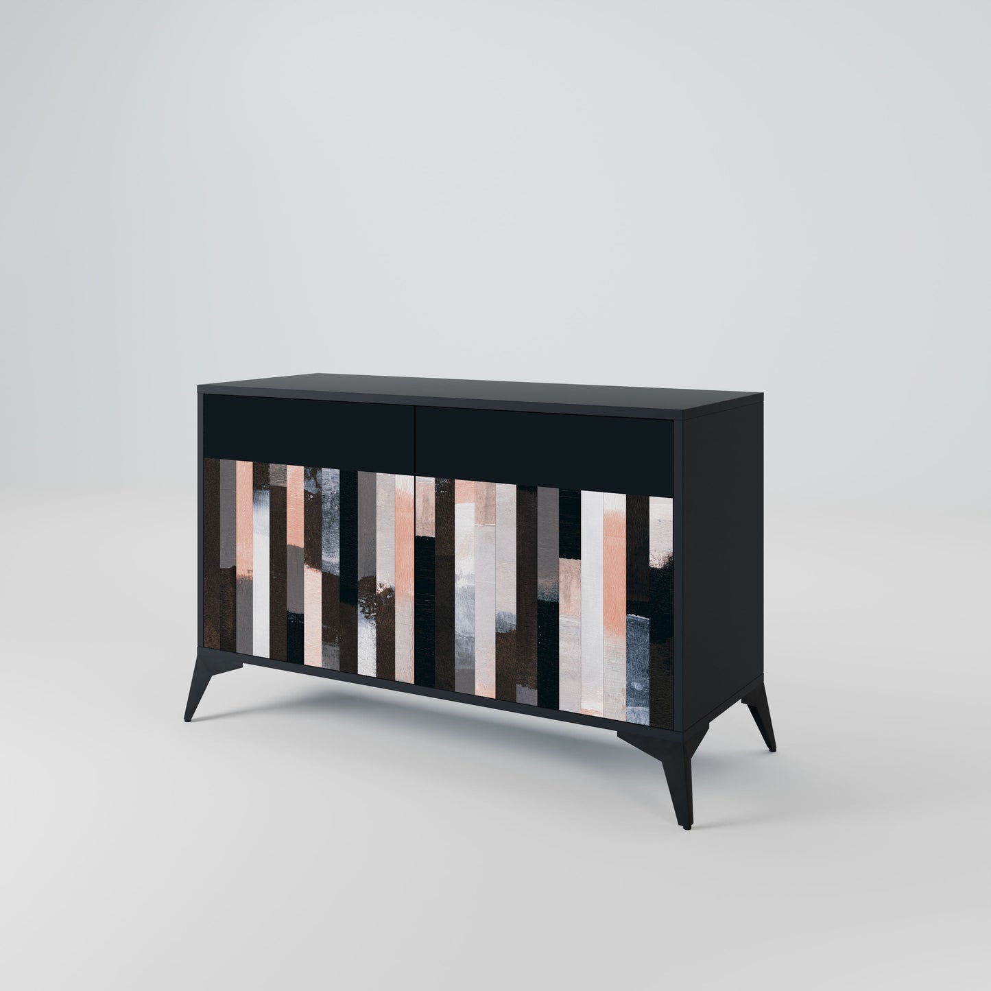Credenza COLLAGE OF RECTANGLES a 2 ante in finitura nera