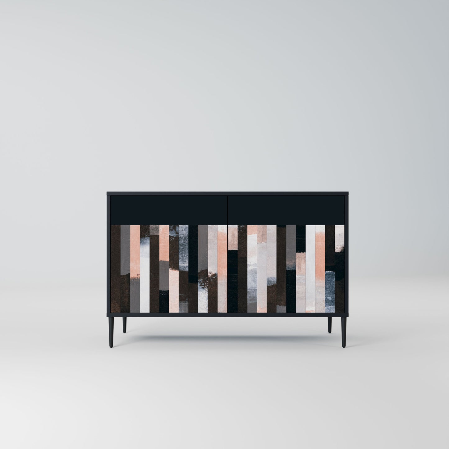 Credenza COLLAGE OF RECTANGLES a 2 ante in finitura nera