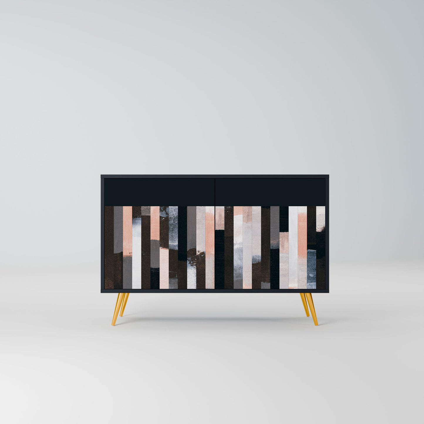 Credenza COLLAGE OF RECTANGLES a 2 ante in finitura nera