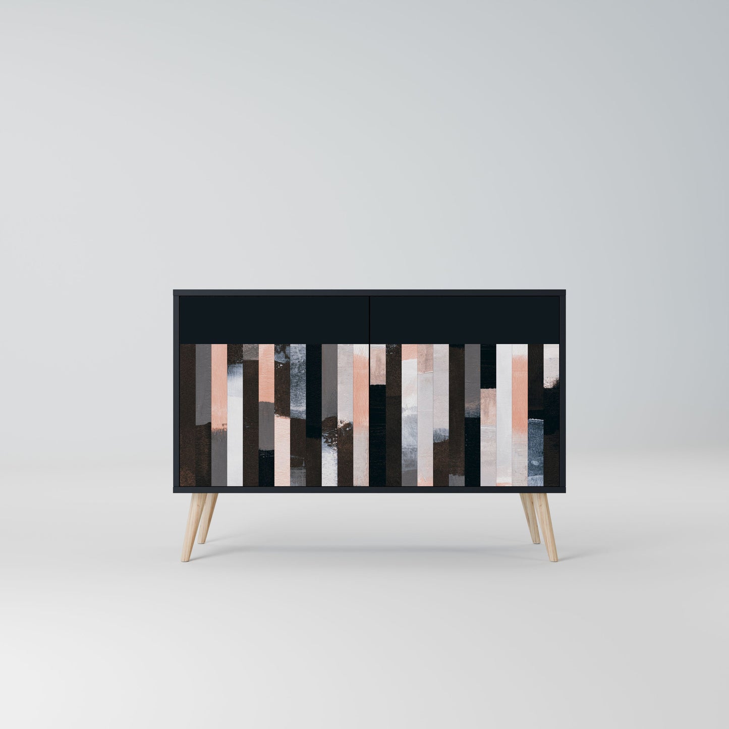 Credenza COLLAGE OF RECTANGLES a 2 ante in finitura nera