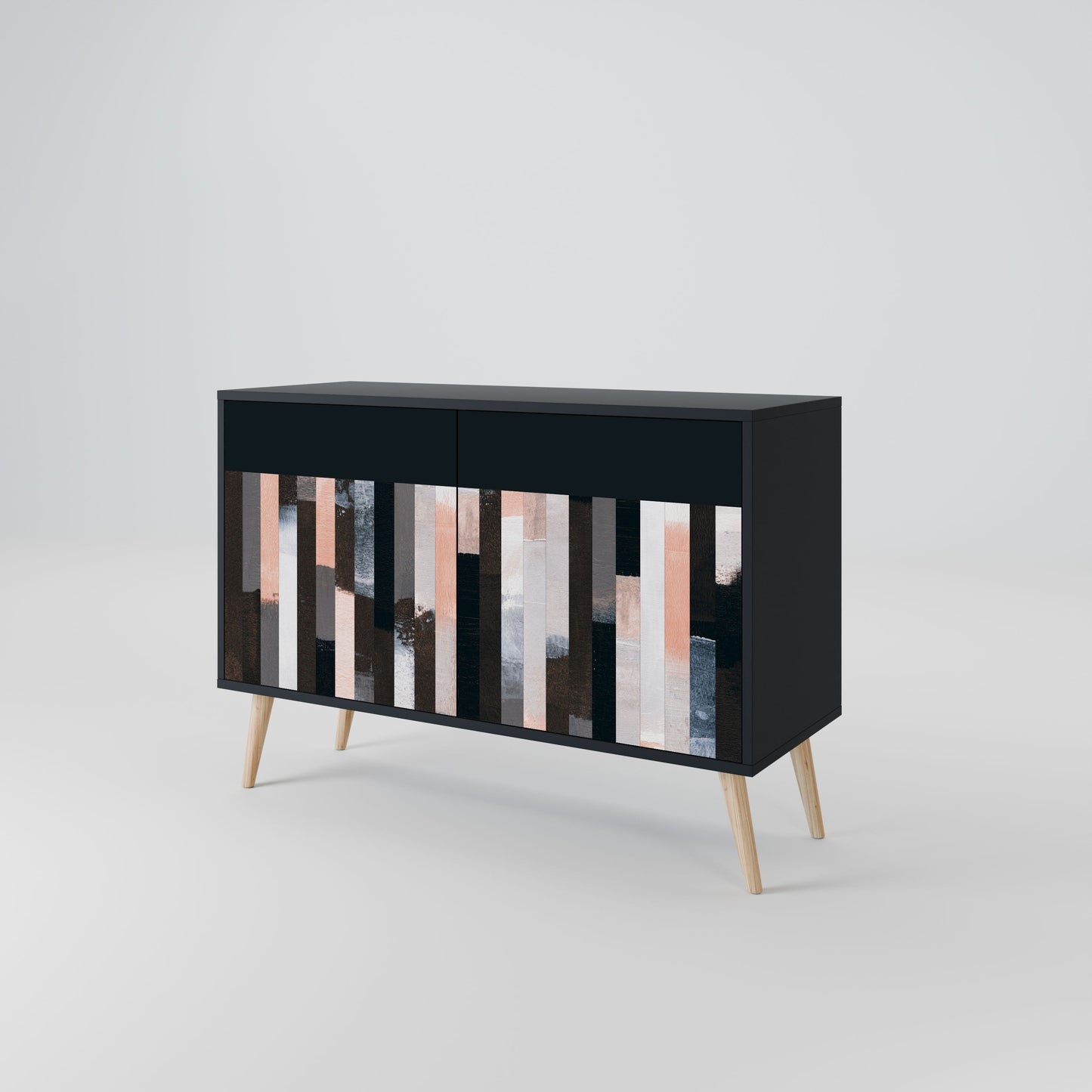 Credenza COLLAGE OF RECTANGLES a 2 ante in finitura nera