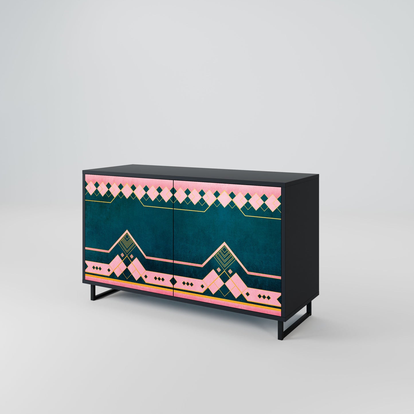 Credenza a 2 ante ROYAL COMPOSITION in finitura nera