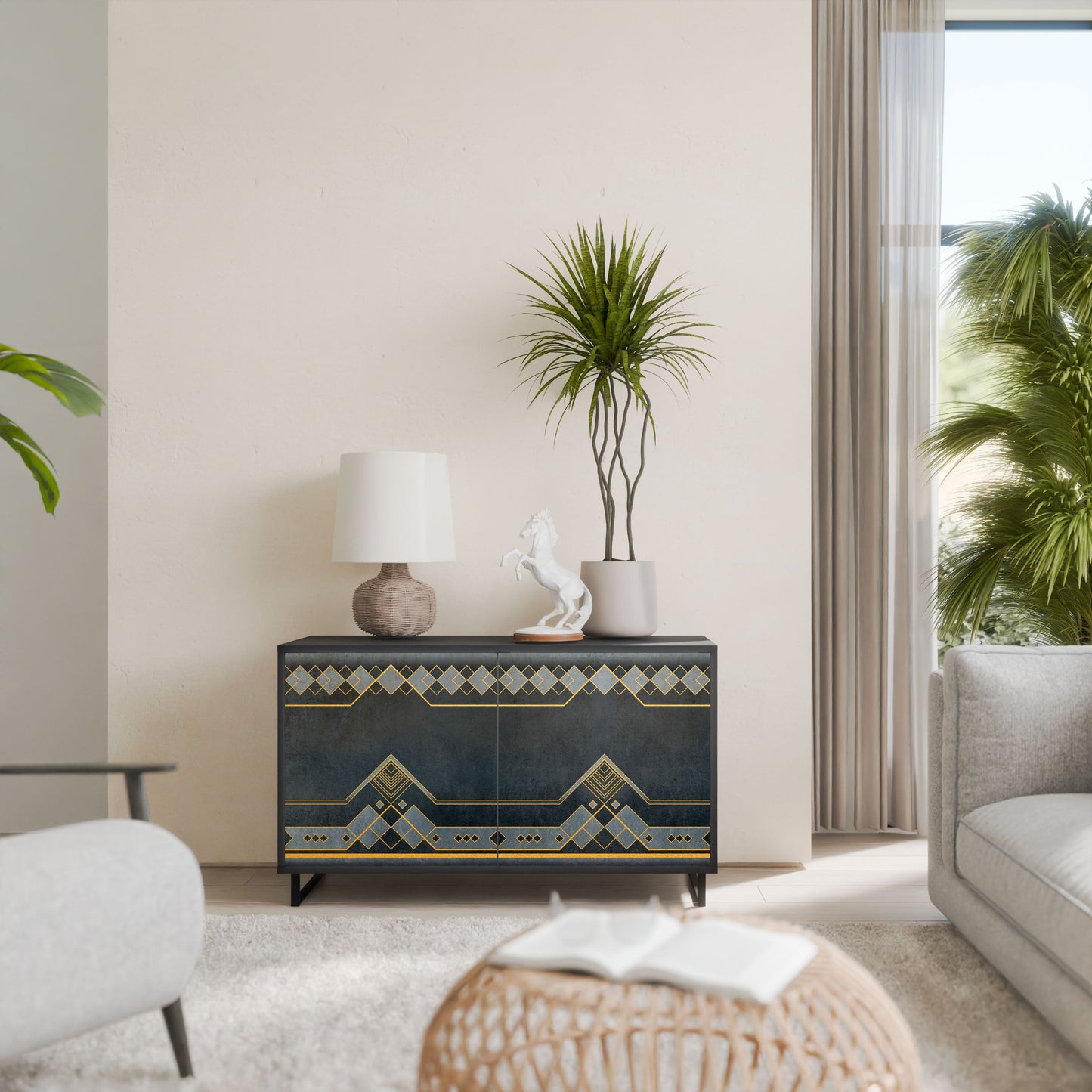 Credenza a 2 ante ROYAL ORDINARINESS in finitura nera