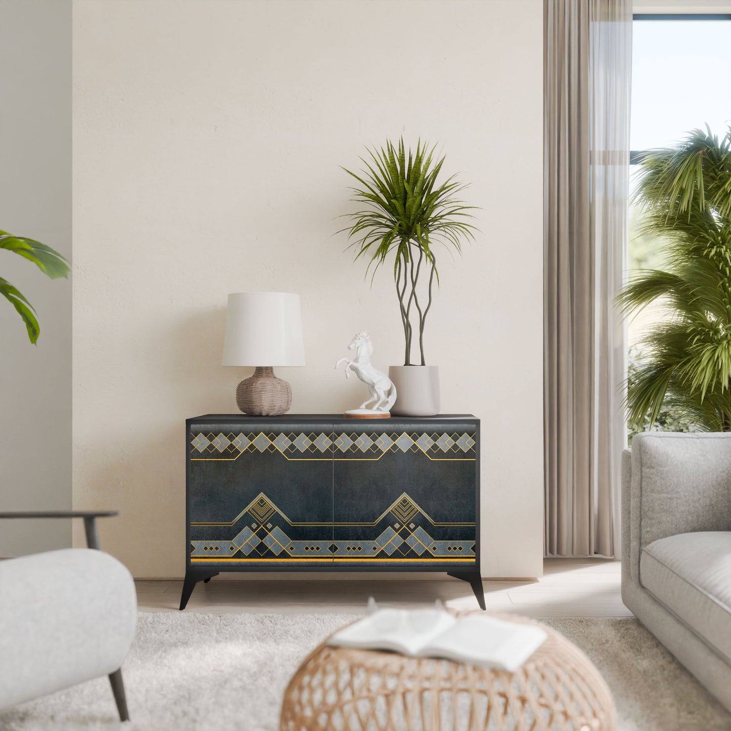 Credenza a 2 ante ROYAL ORDINARINESS in finitura nera