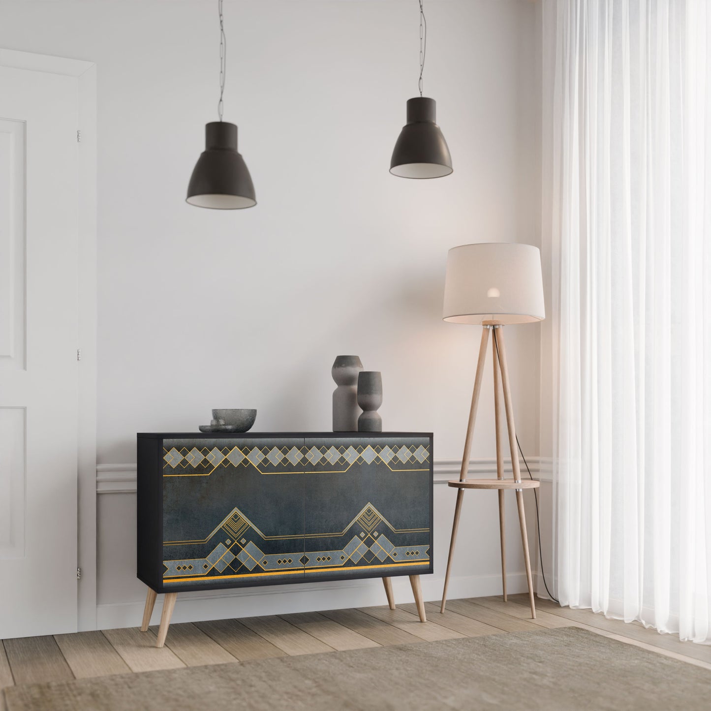 Credenza a 2 ante ROYAL ORDINARINESS in finitura nera
