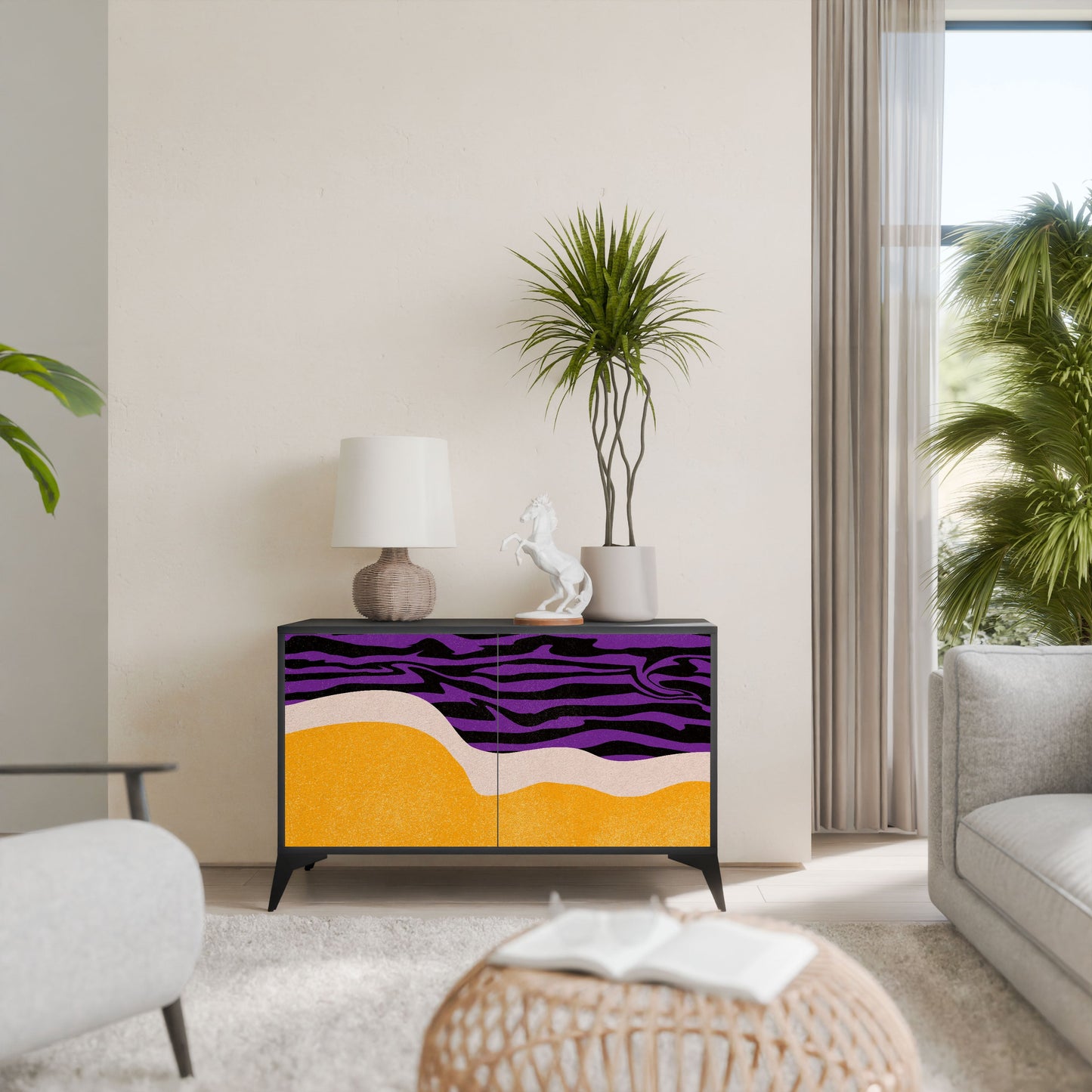 Credenza INDEPENDENT BORDER a 2 ante in finitura nera