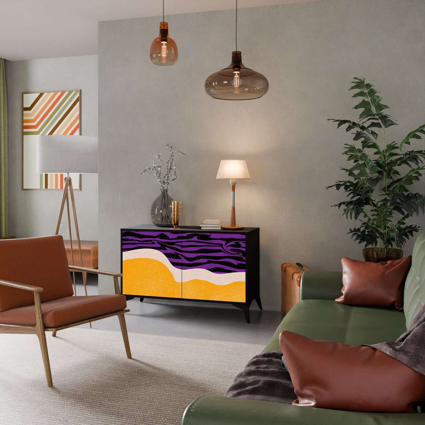 Credenza INDEPENDENT BORDER a 2 ante in finitura nera