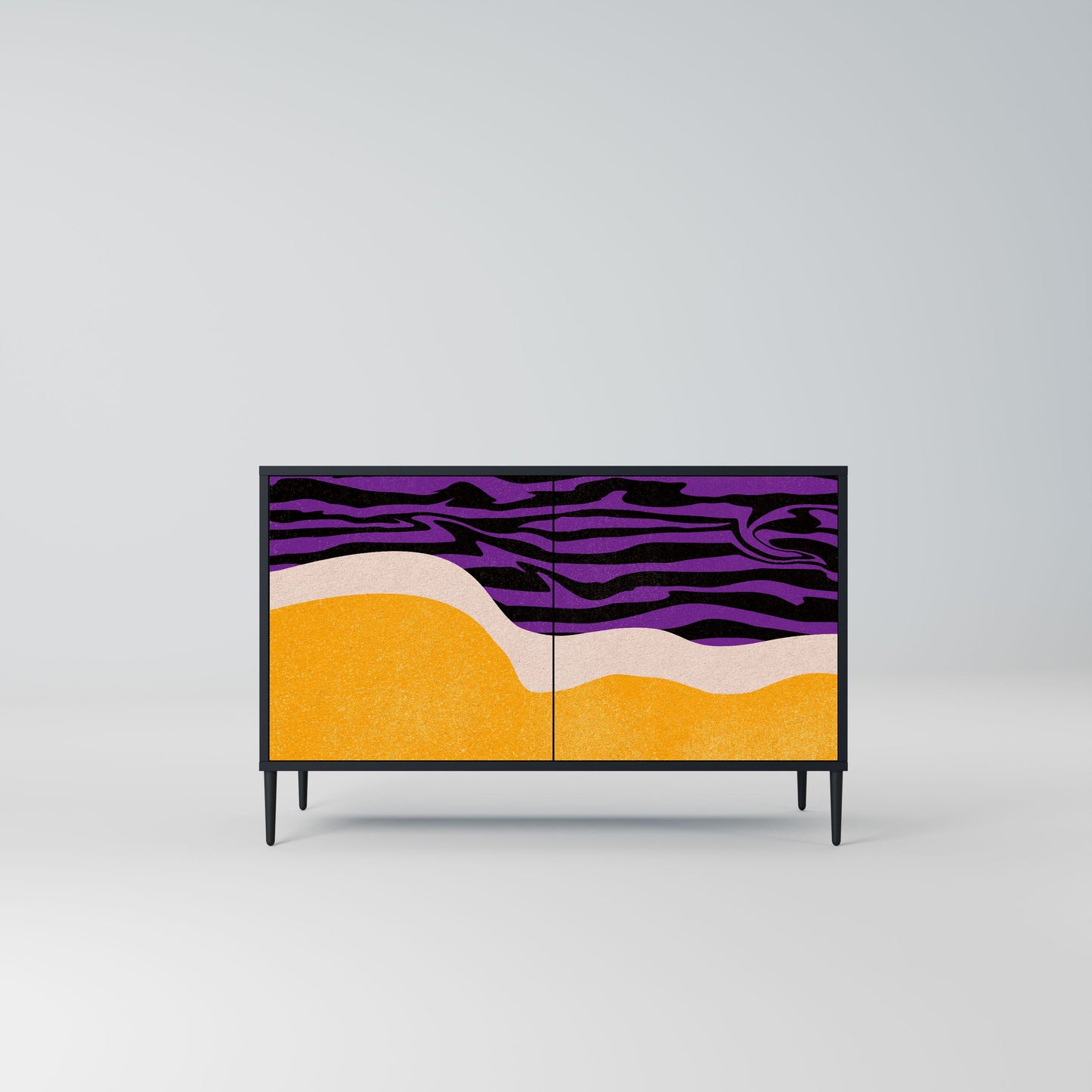 Credenza INDEPENDENT BORDER a 2 ante in finitura nera