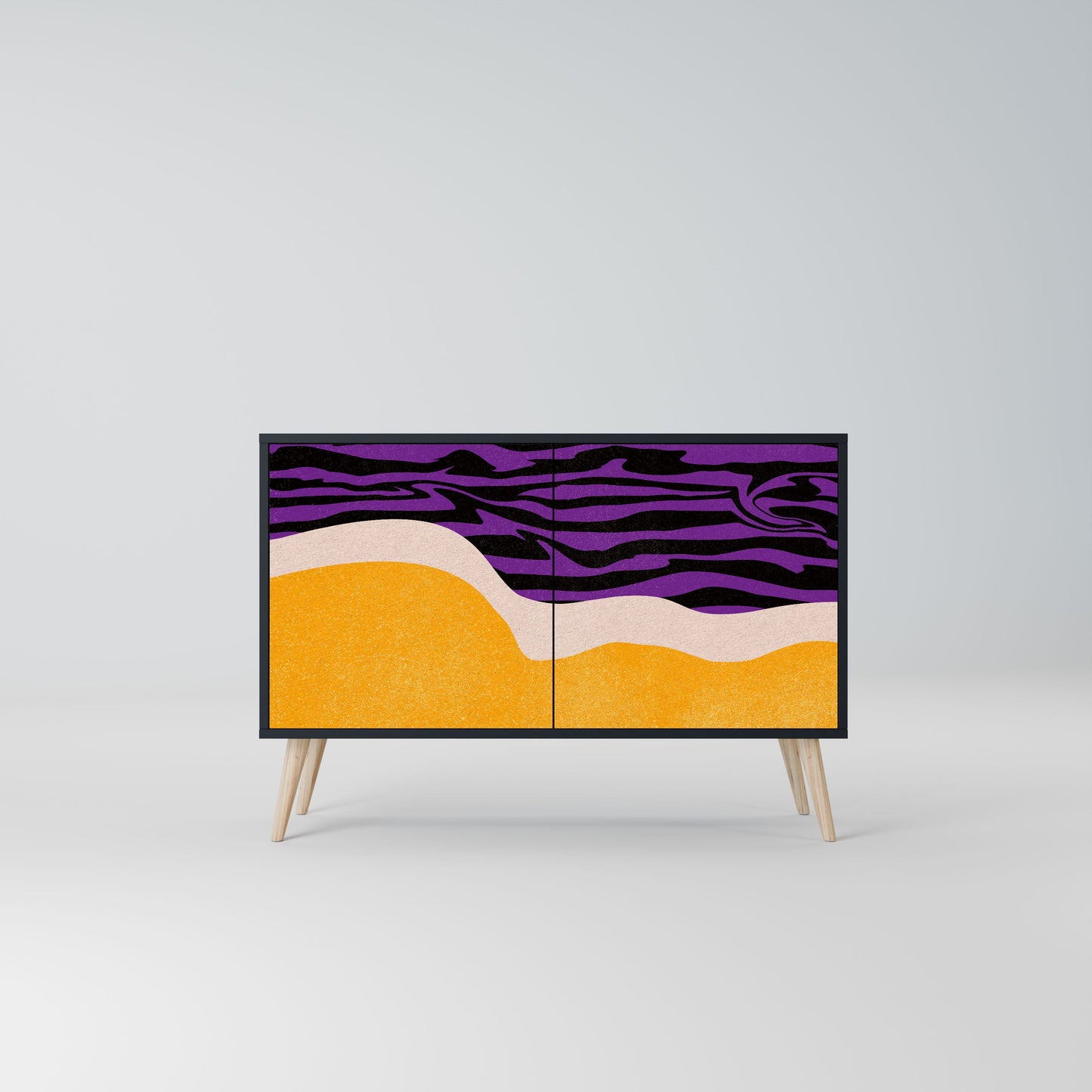 Credenza INDEPENDENT BORDER a 2 ante in finitura nera