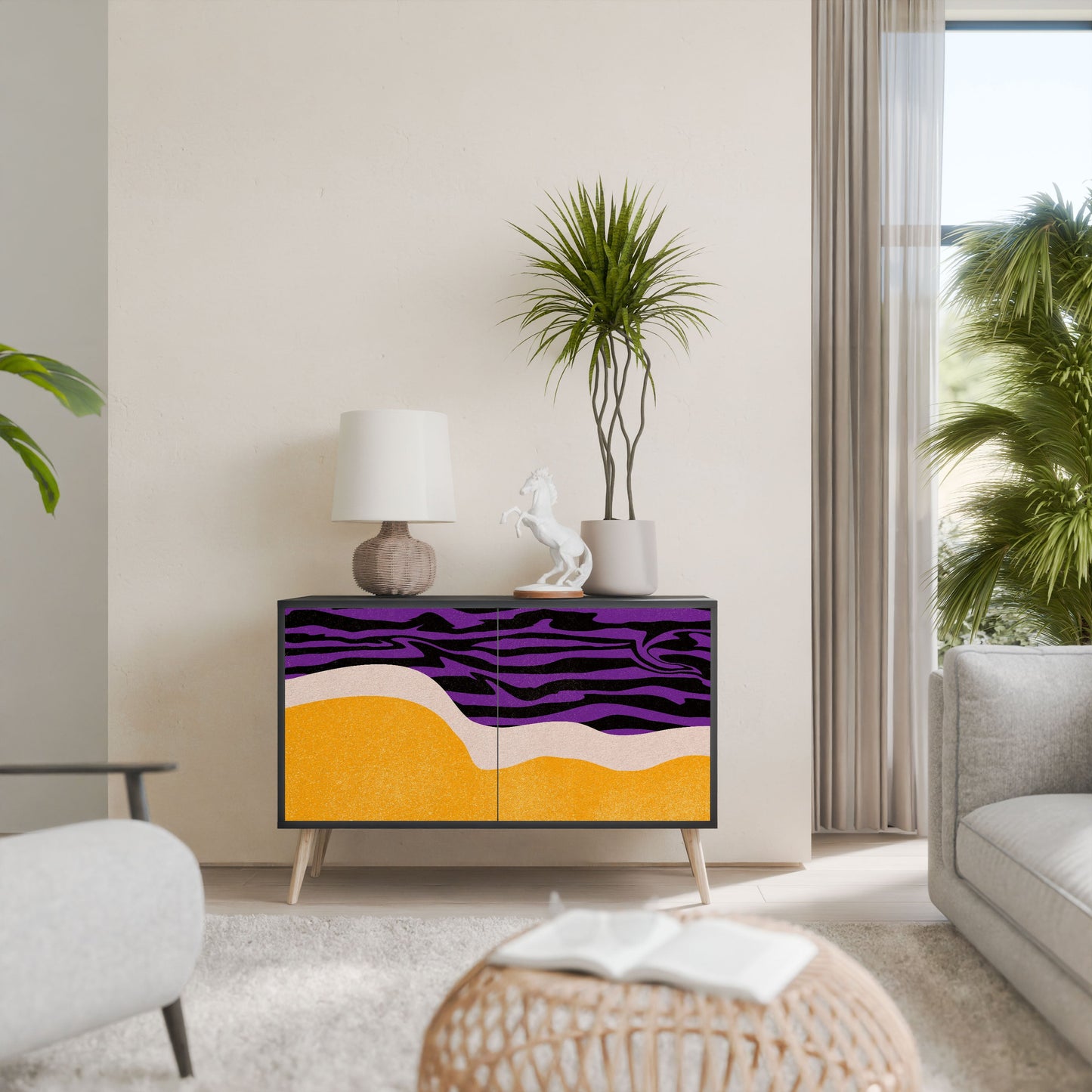 Credenza INDEPENDENT BORDER a 2 ante in finitura nera