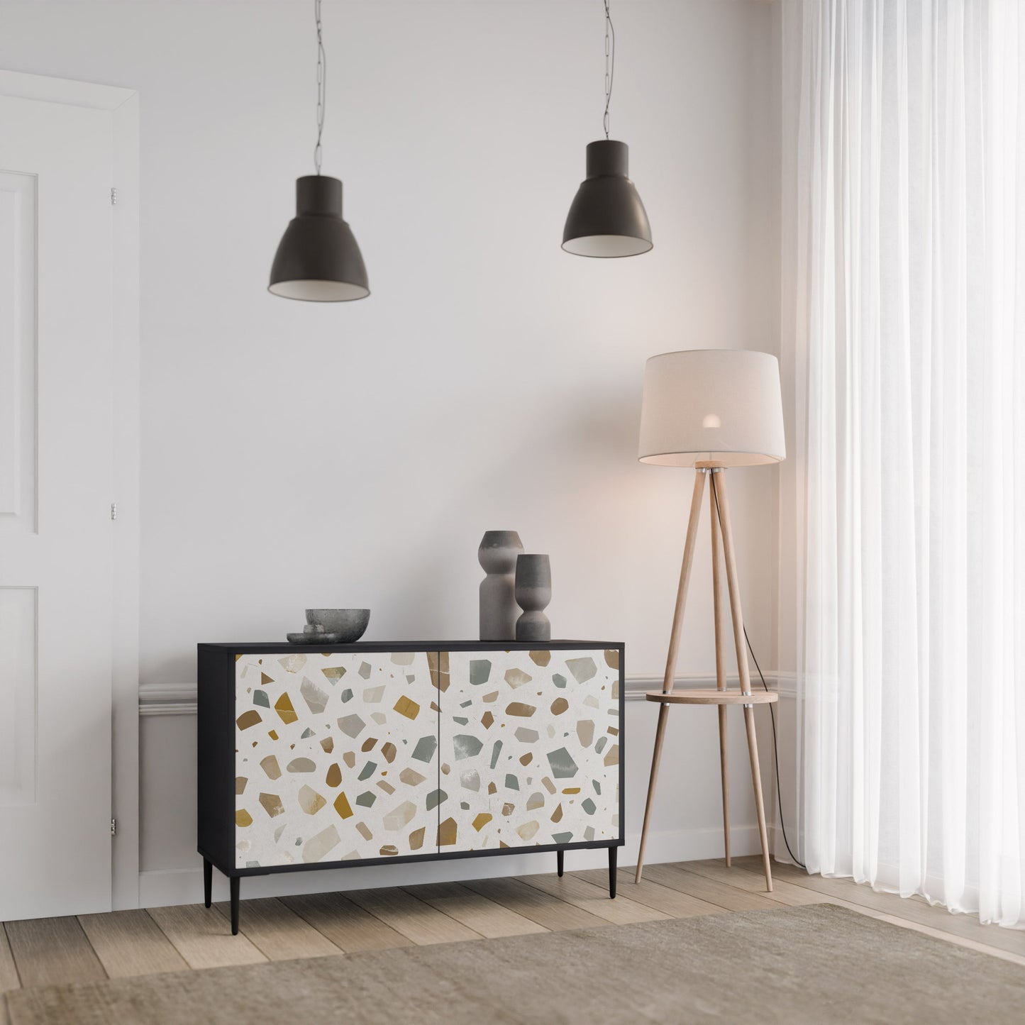 Credenza a 2 ante PIECES OF TOMORROW in finitura nera