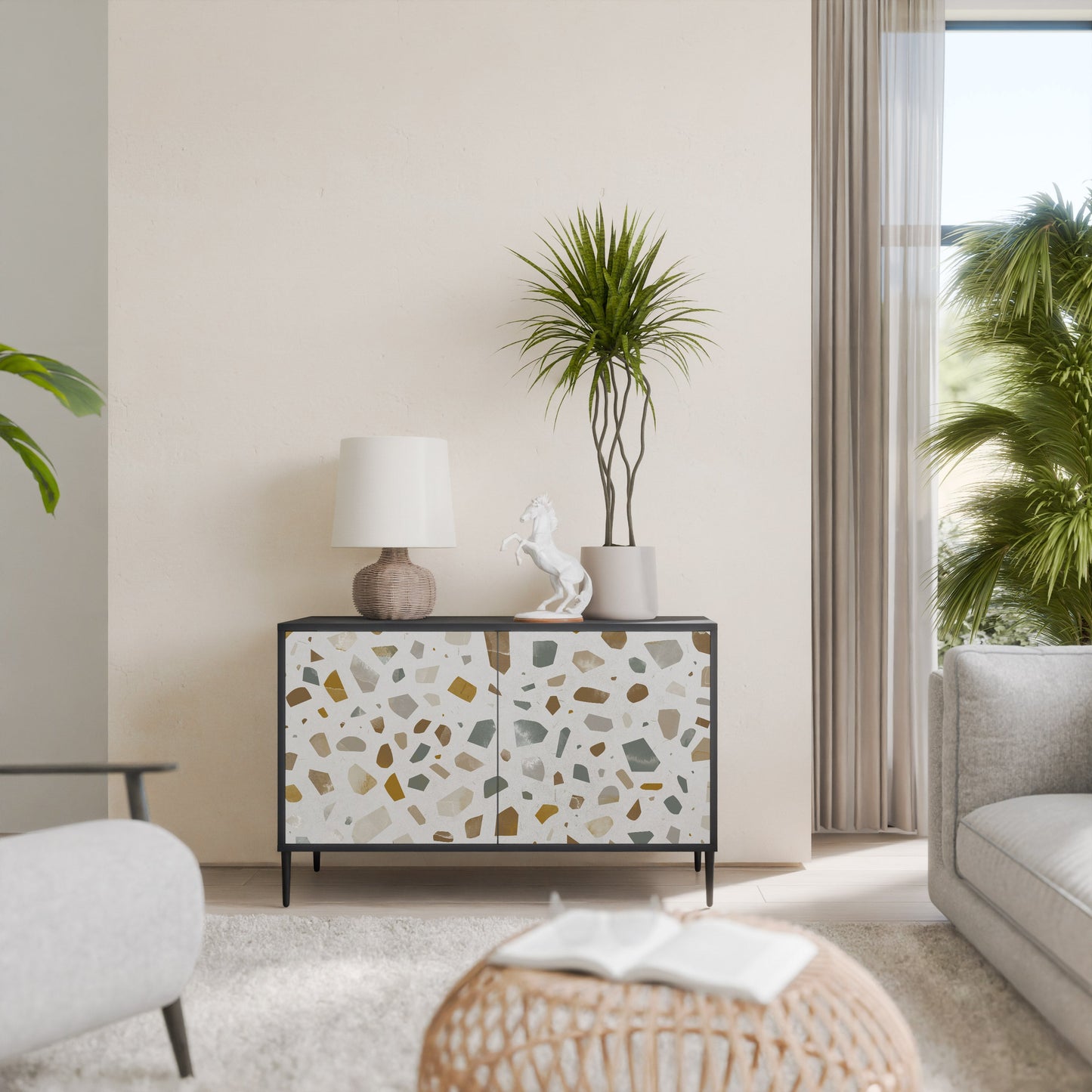 Credenza a 2 ante PIECES OF TOMORROW in finitura nera