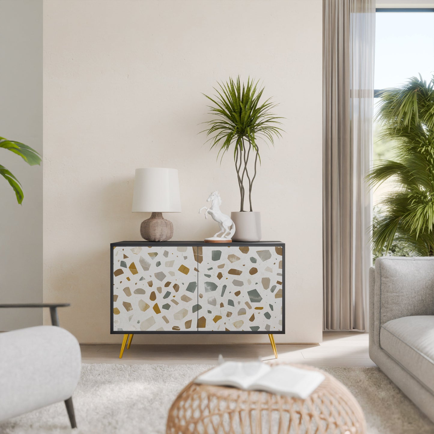 Credenza a 2 ante PIECES OF TOMORROW in finitura nera