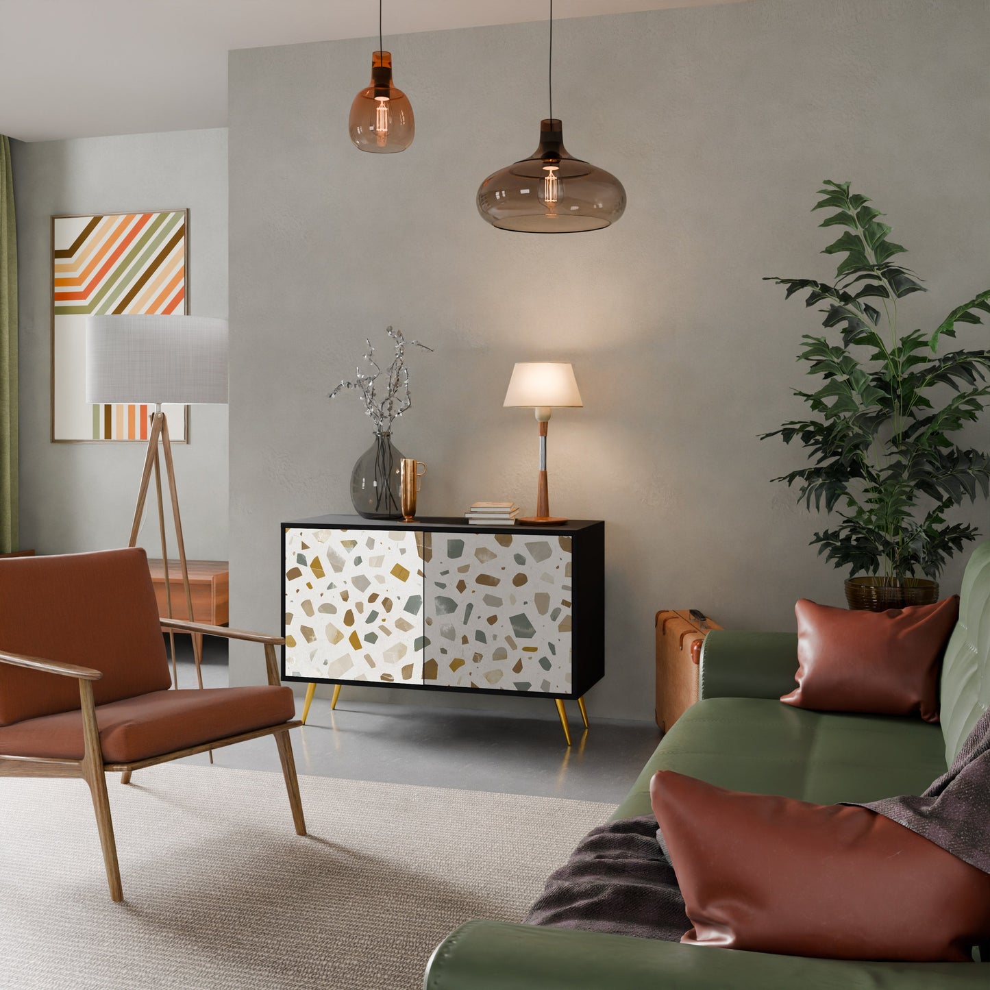 Credenza a 2 ante PIECES OF TOMORROW in finitura nera