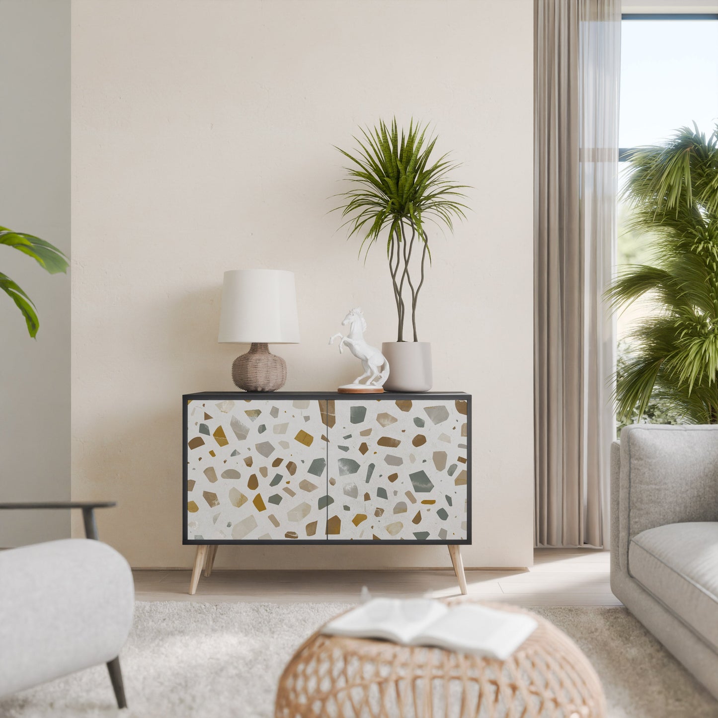 Credenza a 2 ante PIECES OF TOMORROW in finitura nera
