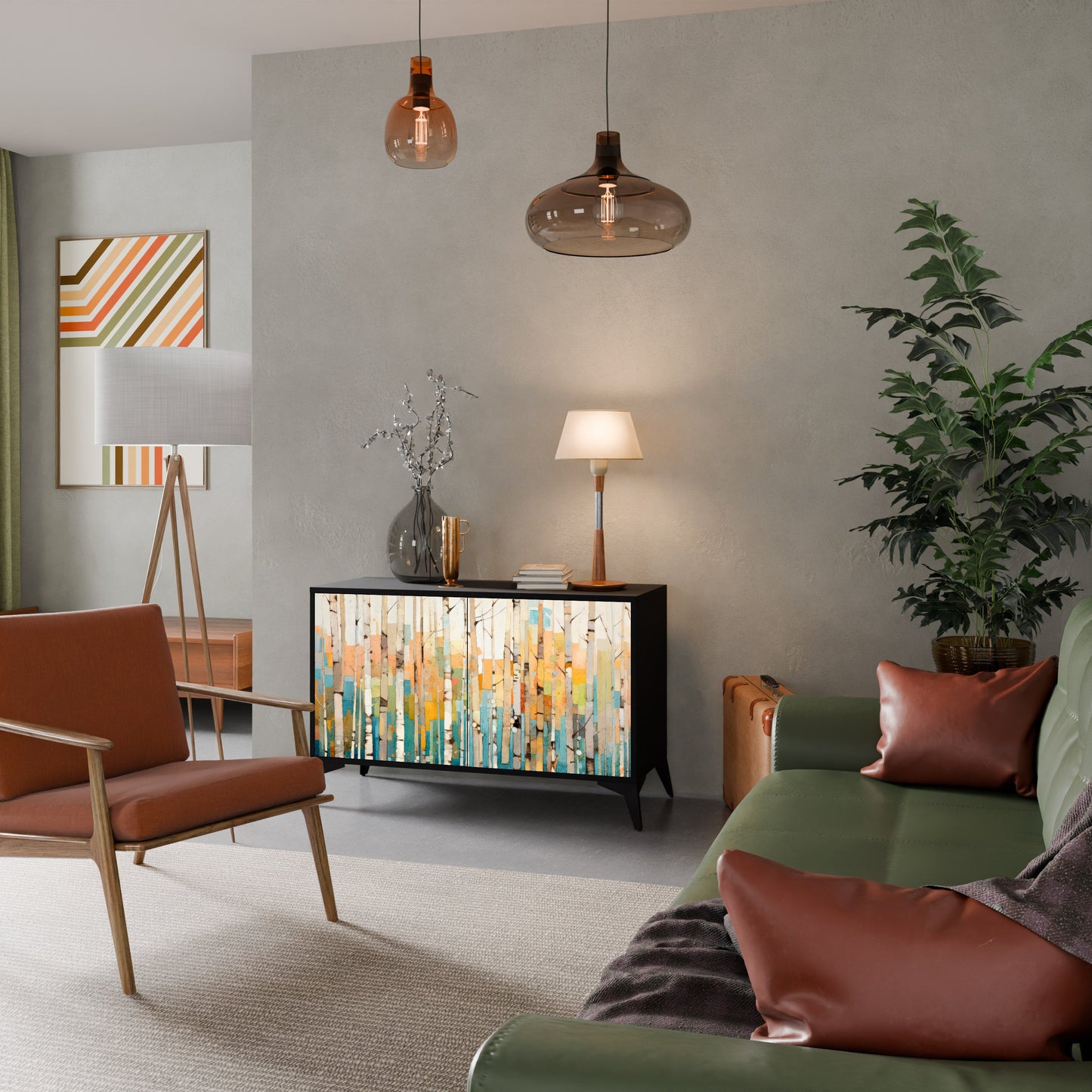 Credenza BIRCH KALEIDOSCOPE a 2 ante in finitura nera