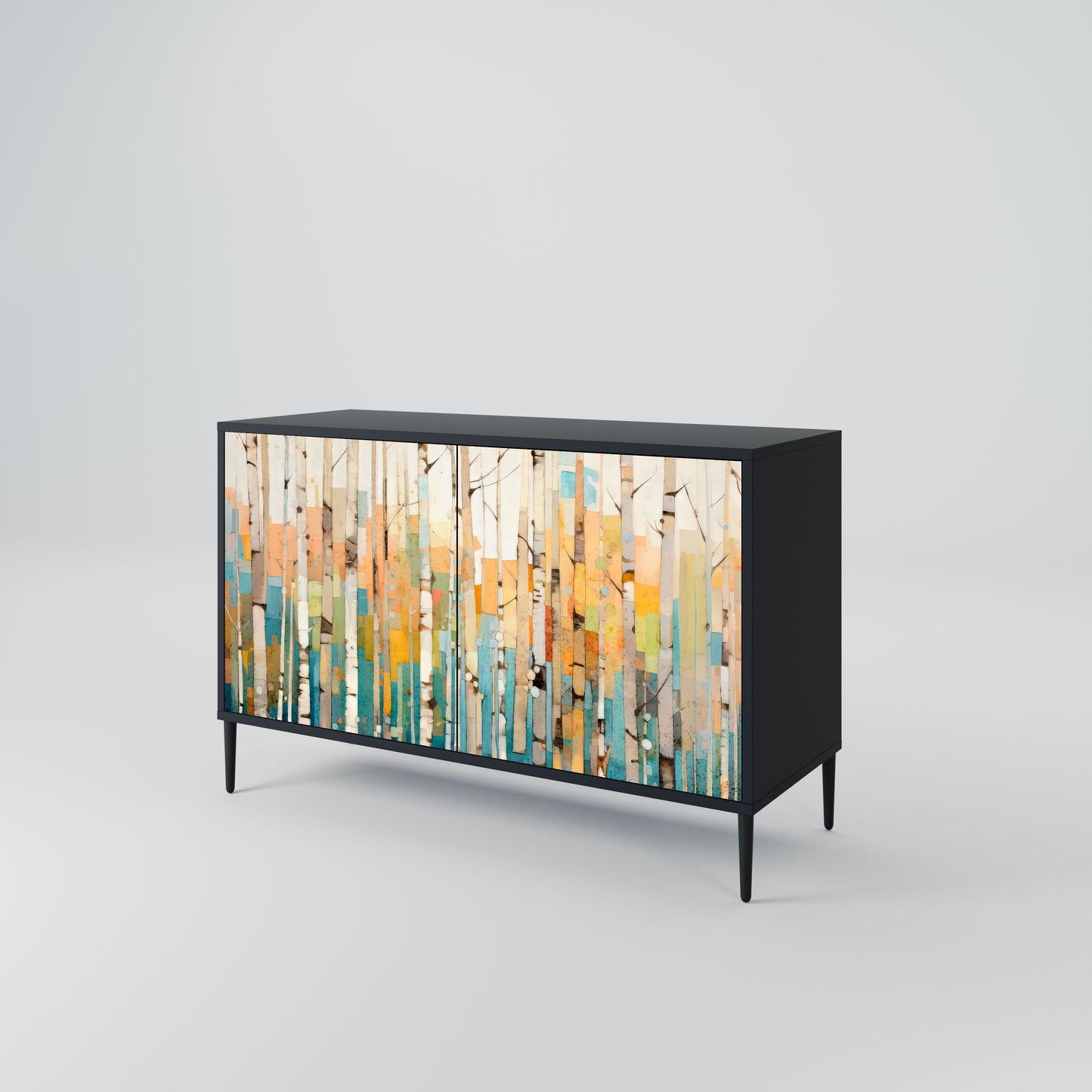 Credenza BIRCH KALEIDOSCOPE a 2 ante in finitura nera