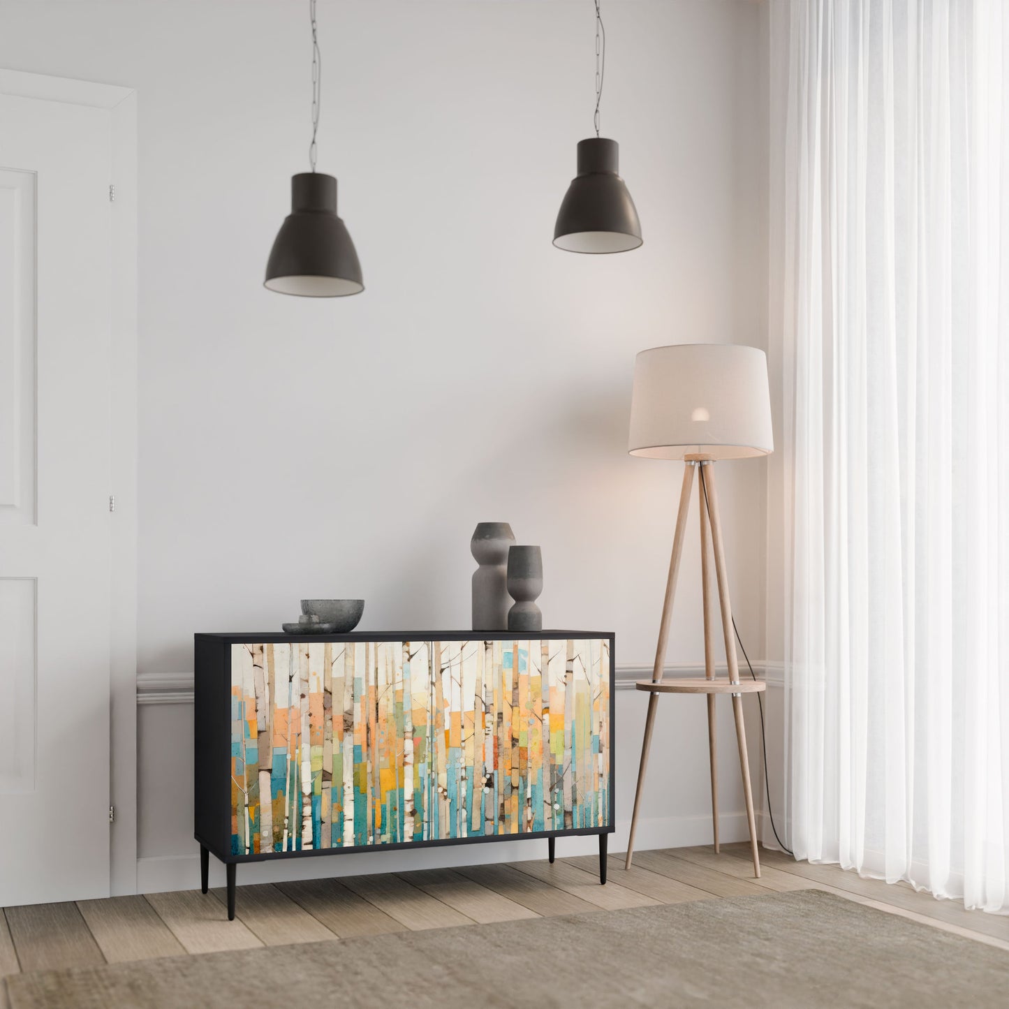 Credenza BIRCH KALEIDOSCOPE a 2 ante in finitura nera
