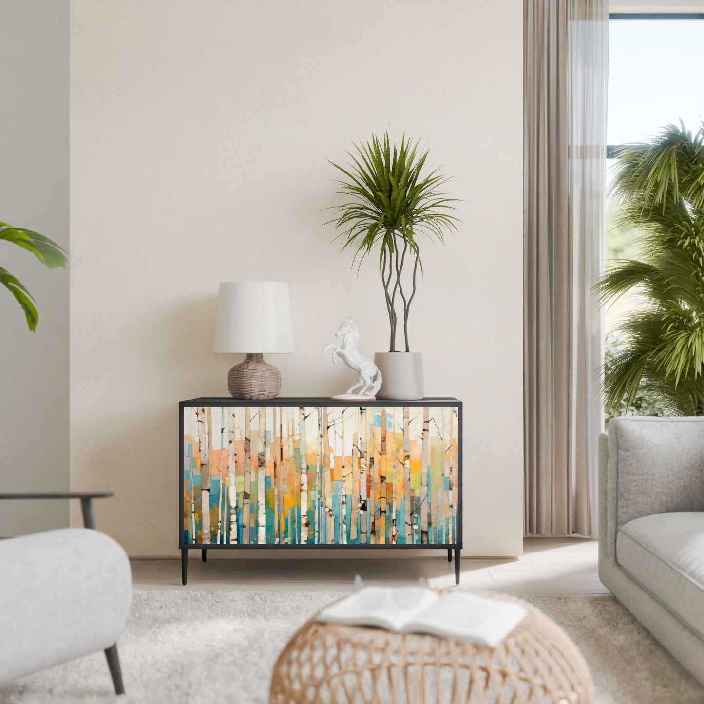 Credenza BIRCH KALEIDOSCOPE a 2 ante in finitura nera