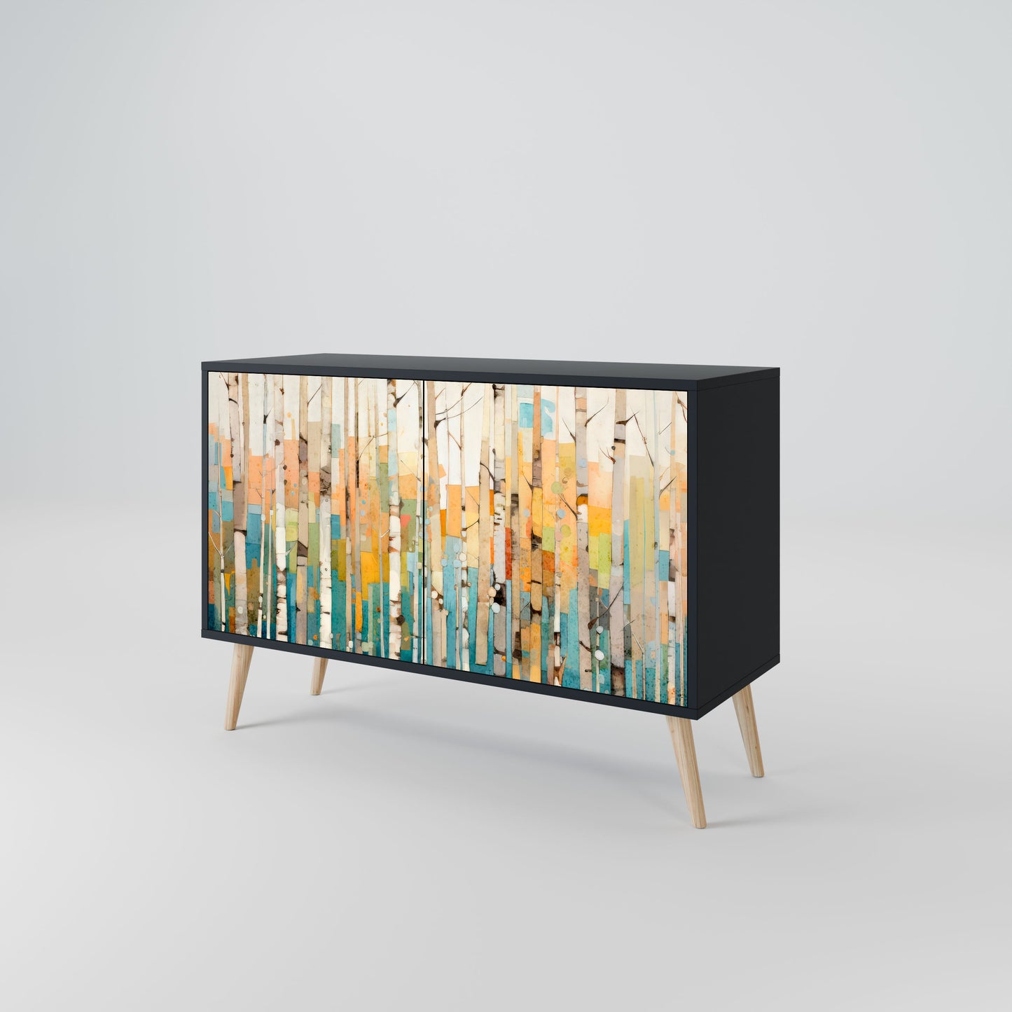 Credenza BIRCH KALEIDOSCOPE a 2 ante in finitura nera