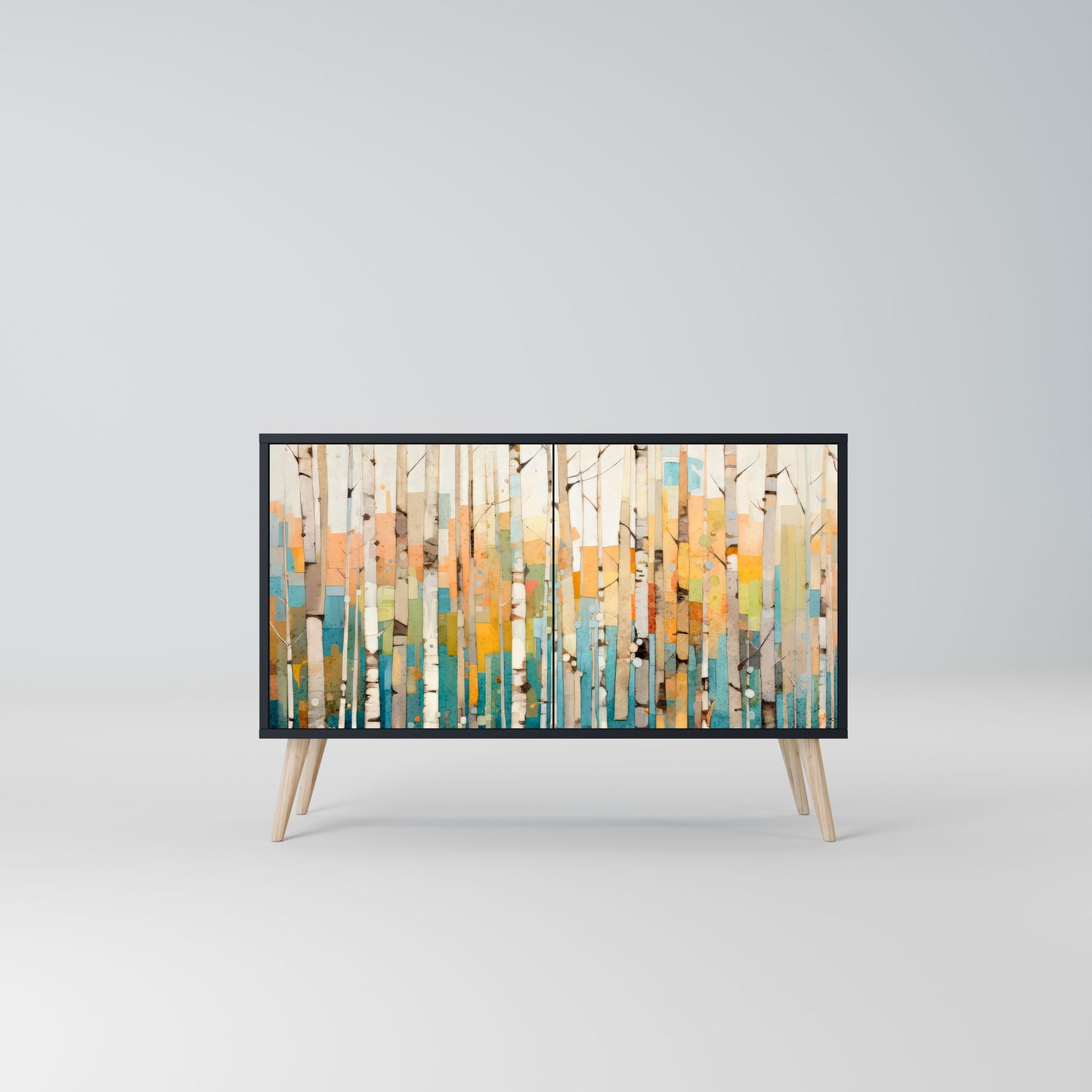 Credenza BIRCH KALEIDOSCOPE a 2 ante in finitura nera