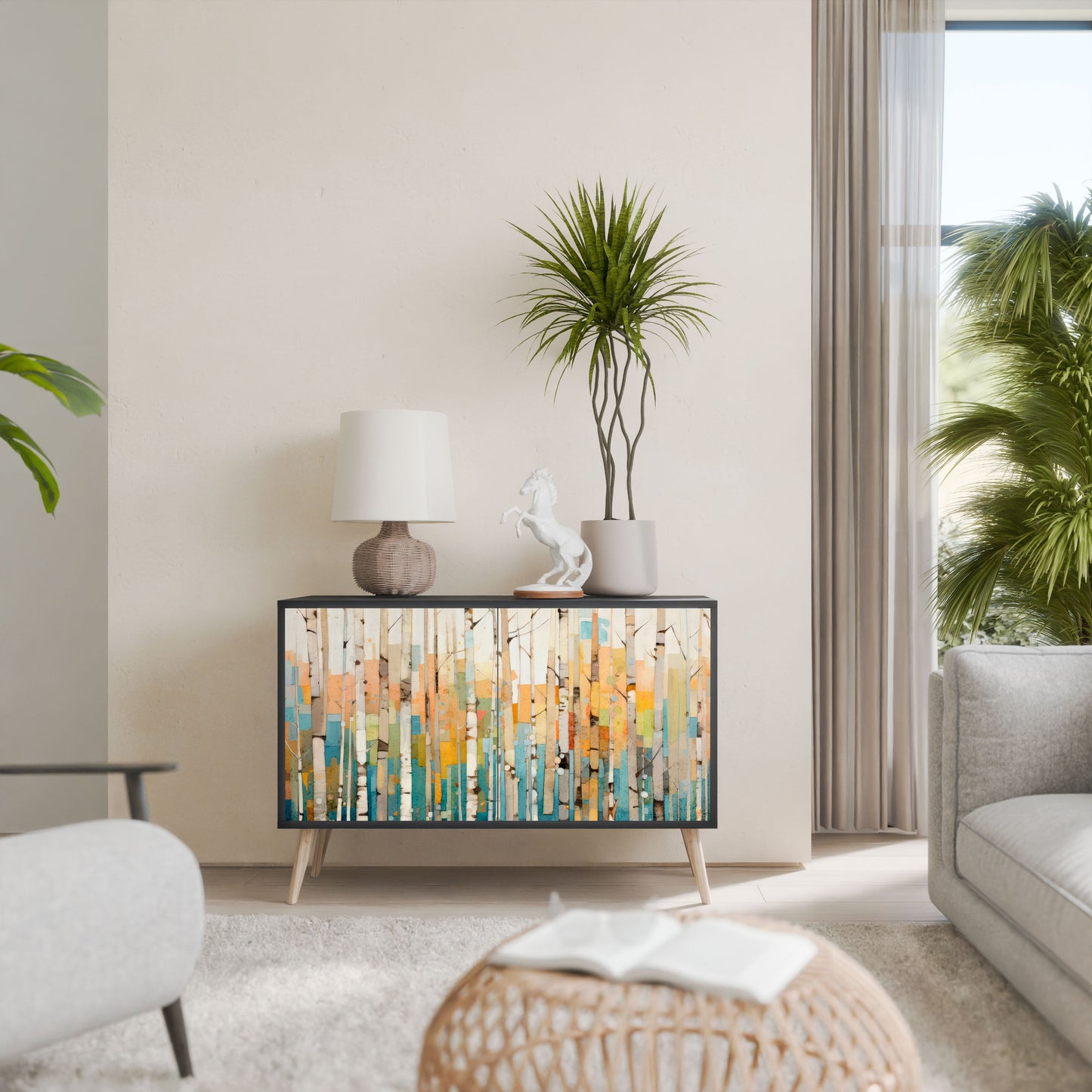 Credenza BIRCH KALEIDOSCOPE a 2 ante in finitura nera