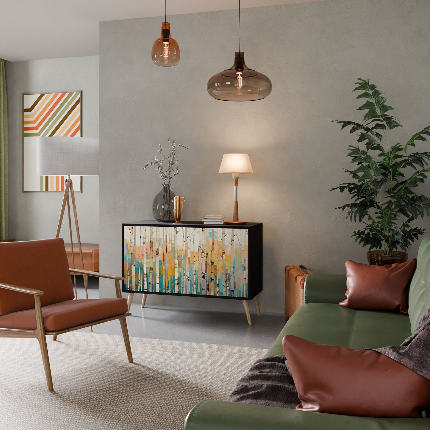 Credenza BIRCH KALEIDOSCOPE a 2 ante in finitura nera