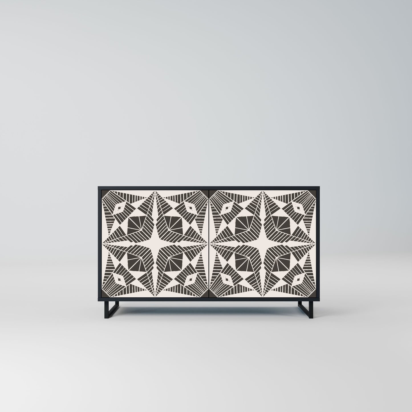 MONOCHROME NEXUS 2-Door Sideboard in Black Finish