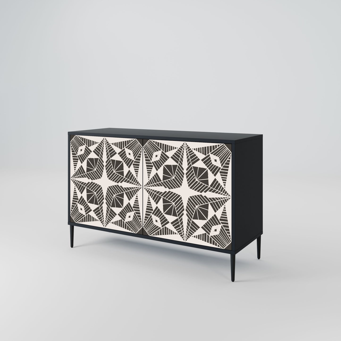MONOCHROME NEXUS 2-Door Sideboard in Black Finish