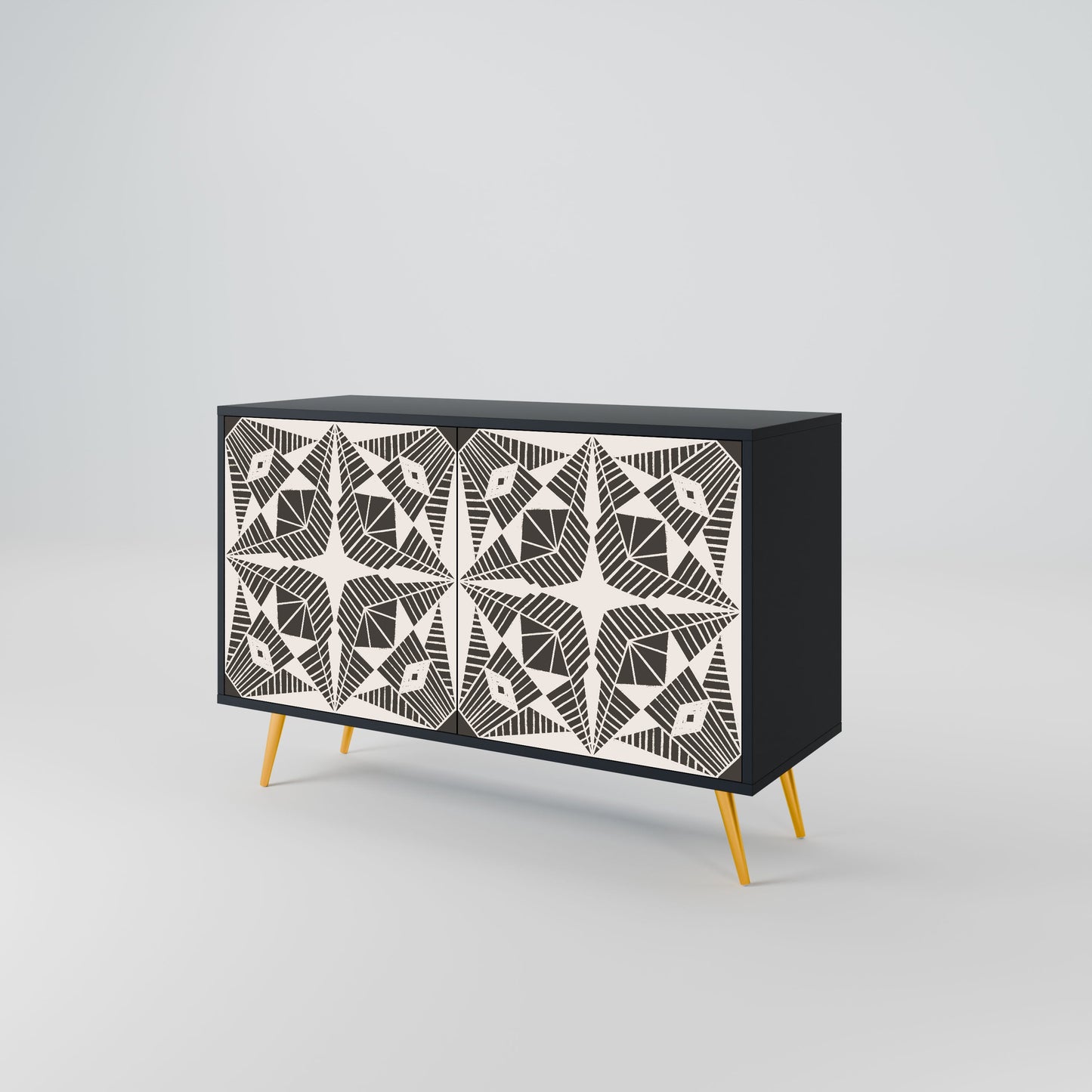 MONOCHROME NEXUS 2-Door Sideboard in Black Finish