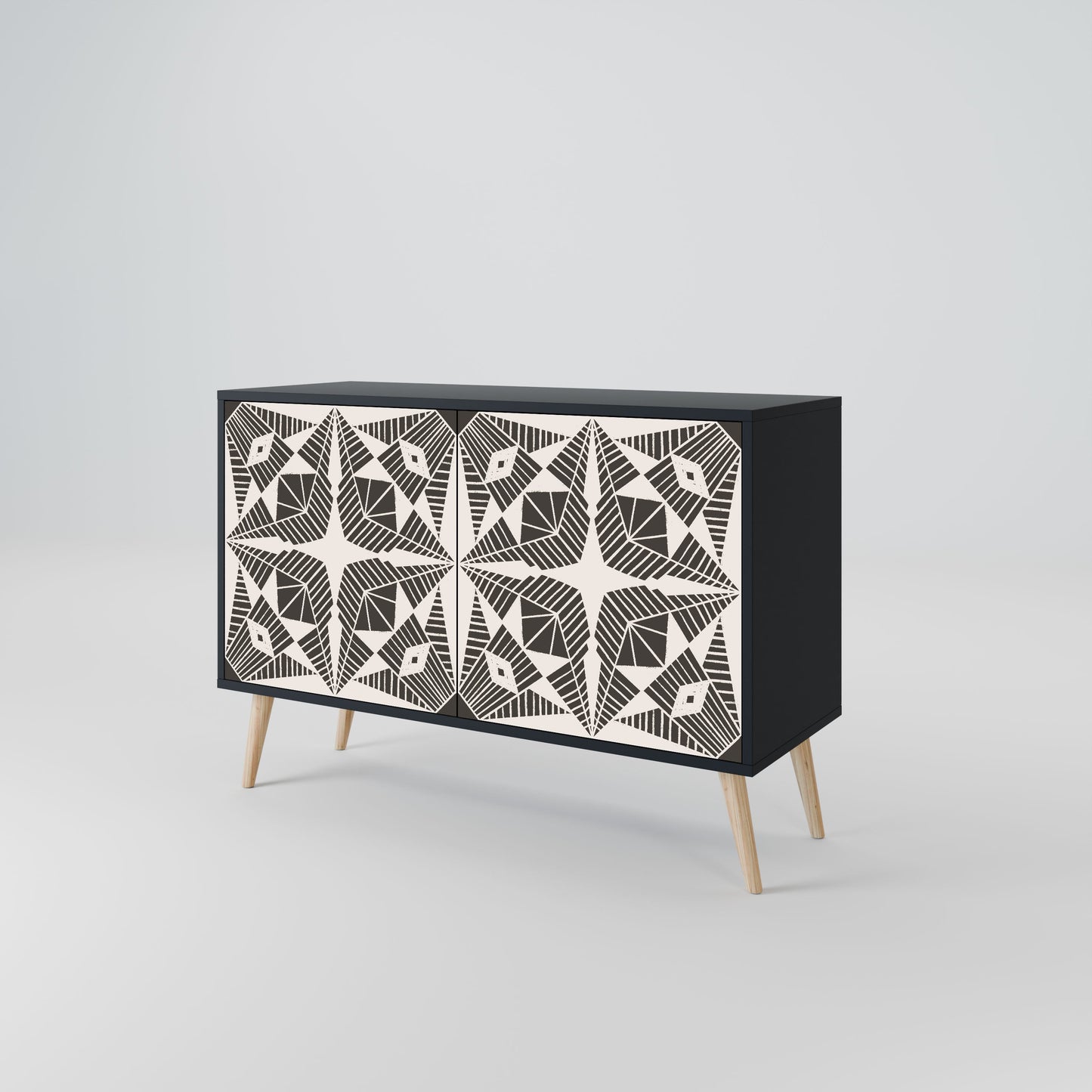 MONOCHROME NEXUS 2-Door Sideboard in Black Finish