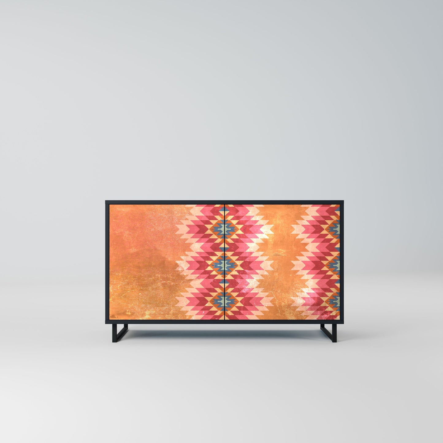 Credenza INDIAN FOLK a 2 ante in finitura nera