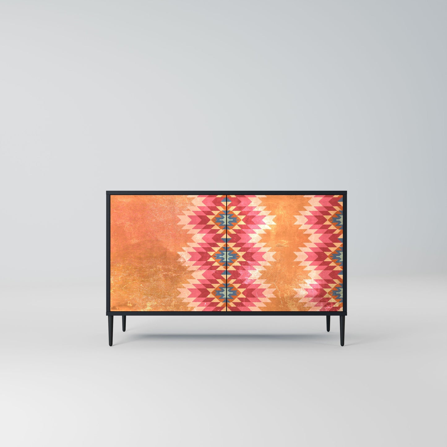 Credenza INDIAN FOLK a 2 ante in finitura nera