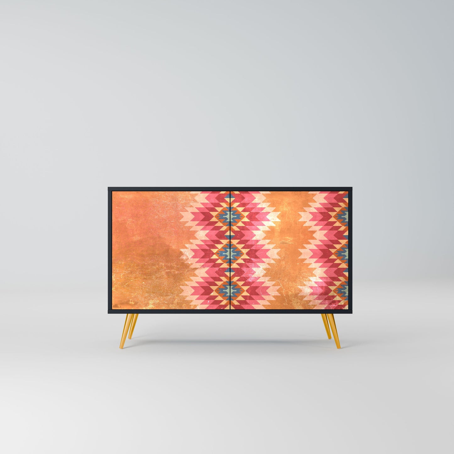 Credenza INDIAN FOLK a 2 ante in finitura nera