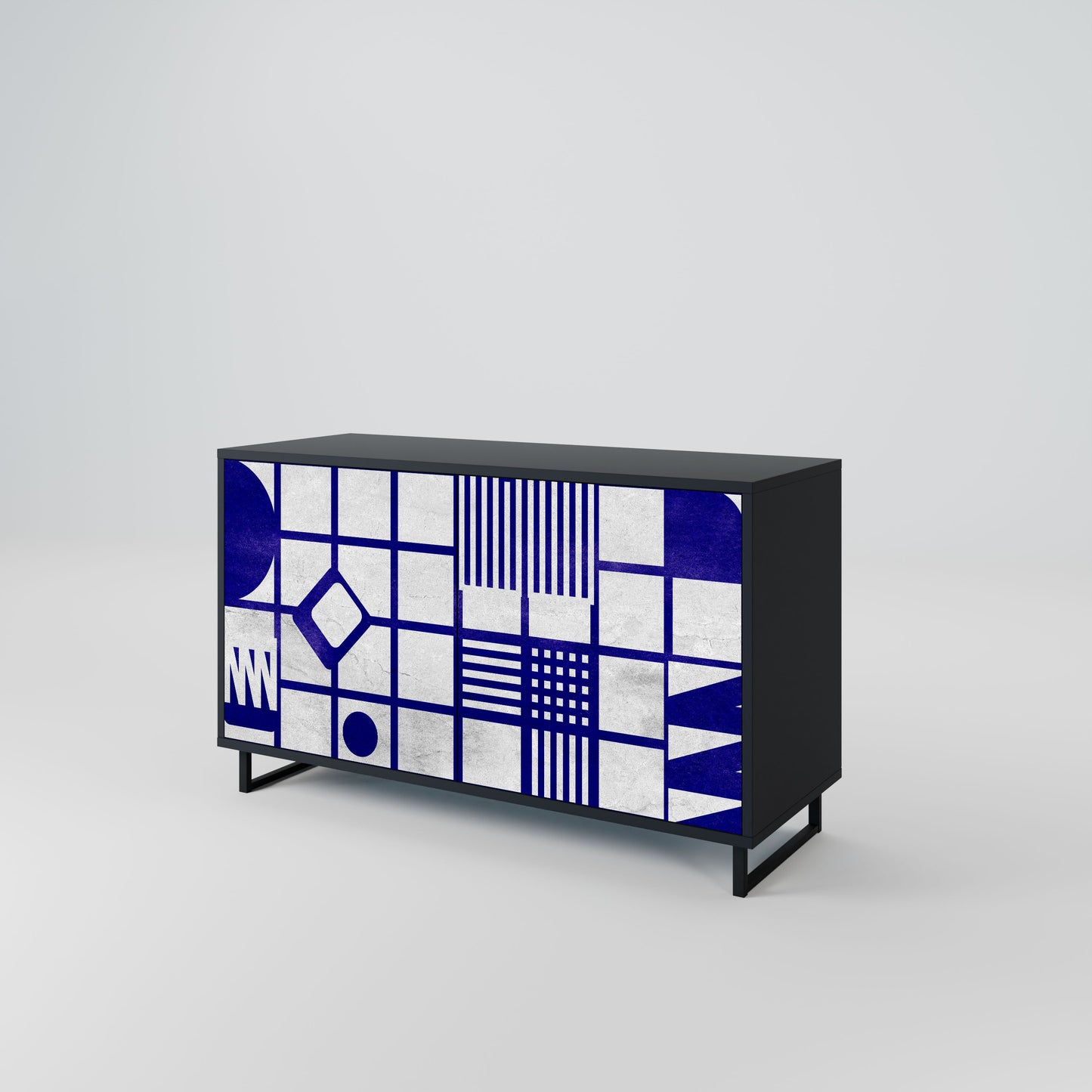 Credenza a 2 ante THE RIGHT PLACES in finitura nera