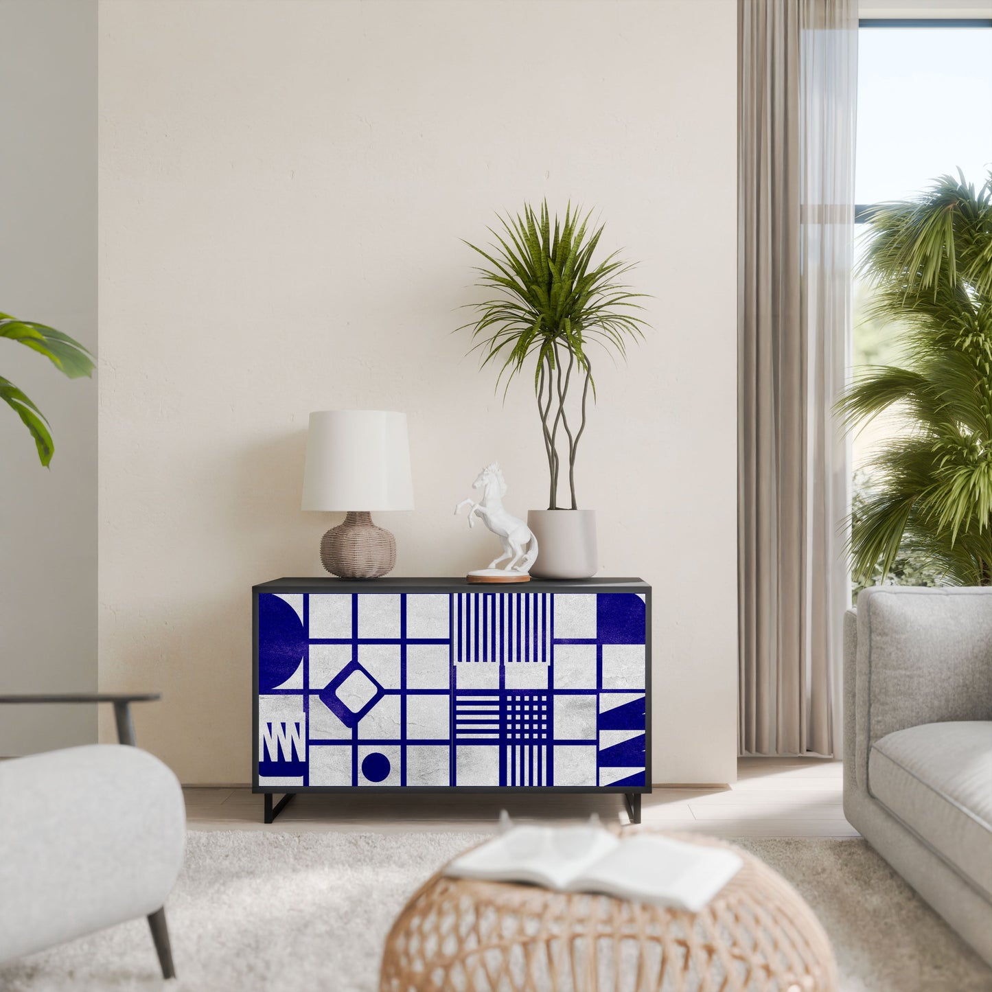 Credenza a 2 ante THE RIGHT PLACES in finitura nera