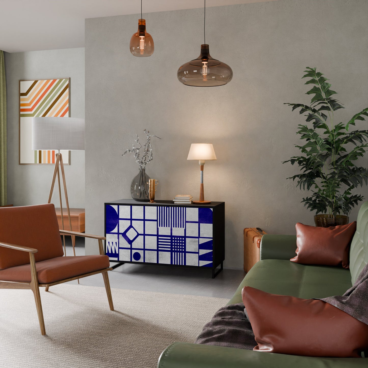 Credenza a 2 ante THE RIGHT PLACES in finitura nera