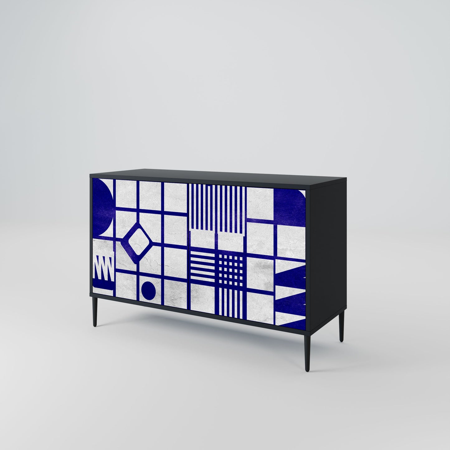 Credenza a 2 ante THE RIGHT PLACES in finitura nera