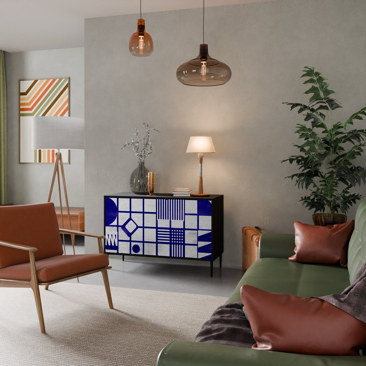 Credenza a 2 ante THE RIGHT PLACES in finitura nera