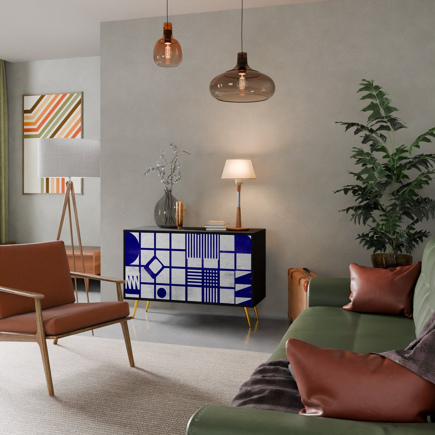 Credenza a 2 ante THE RIGHT PLACES in finitura nera