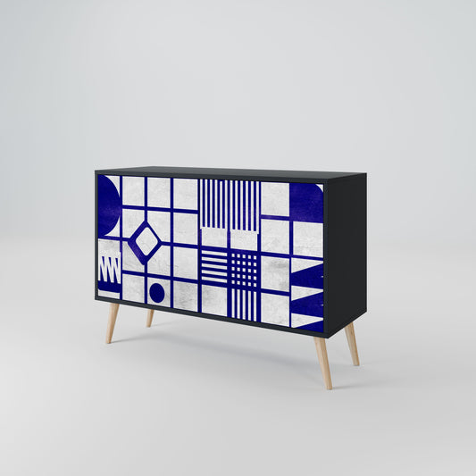 Credenza a 2 ante THE RIGHT PLACES in finitura nera