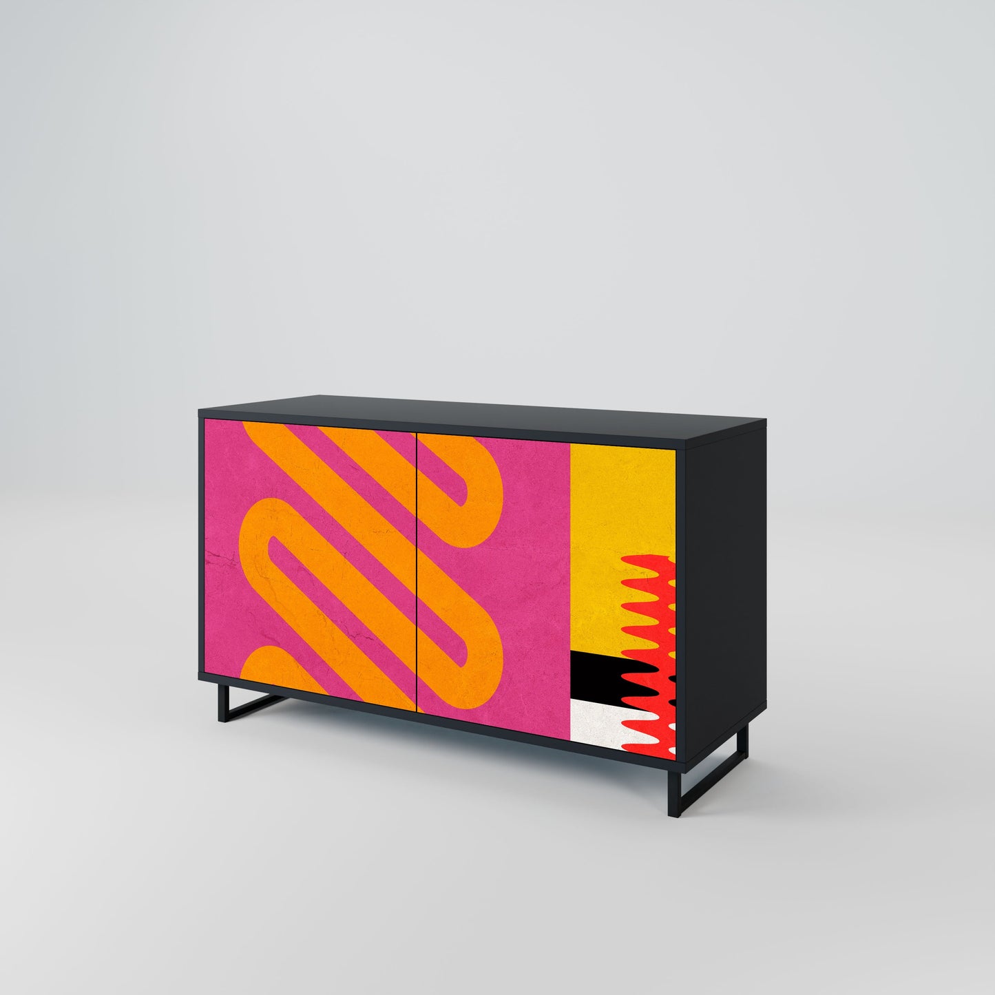 Credenza VIVID ART a 2 ante in finitura nera