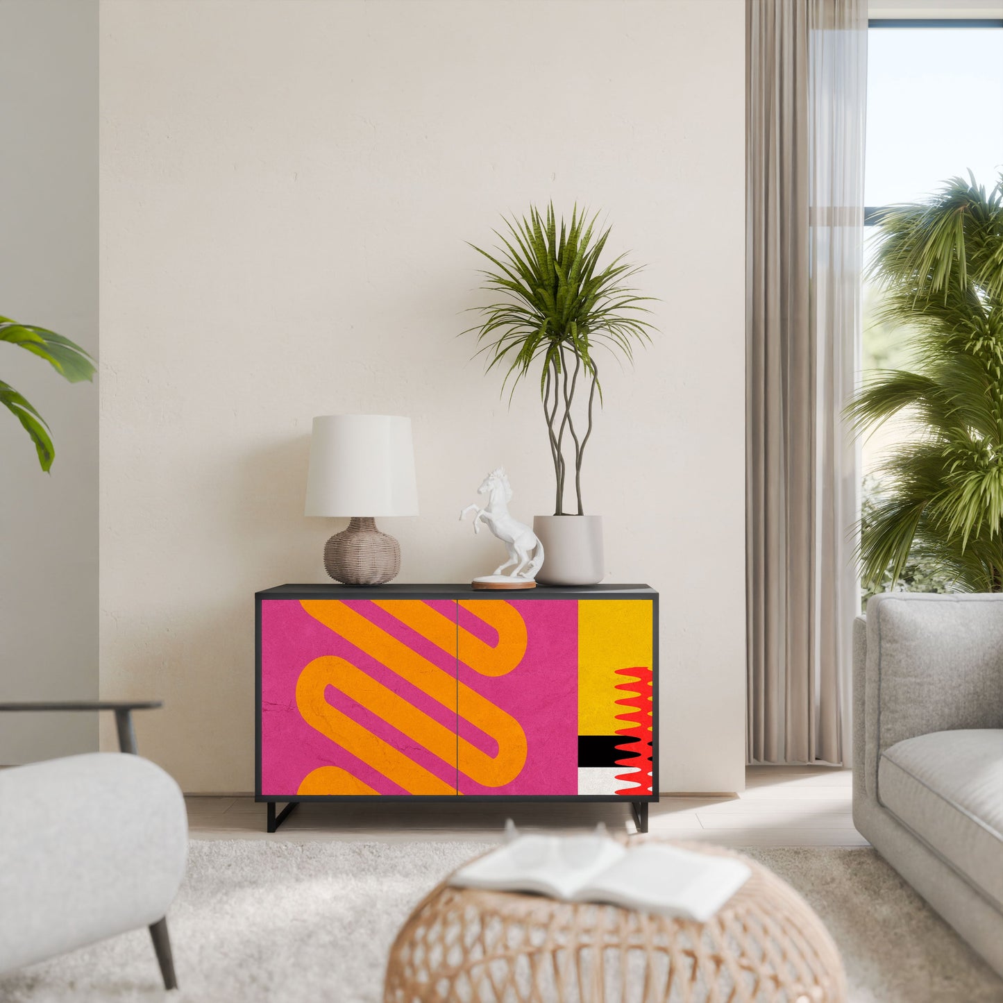 Credenza VIVID ART a 2 ante in finitura nera