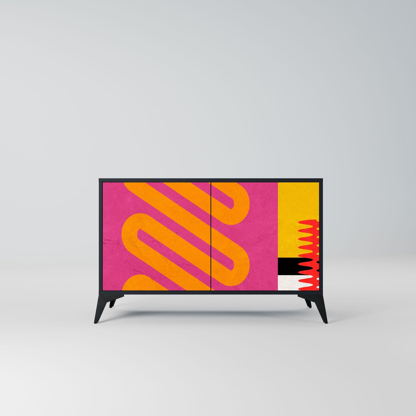 Credenza VIVID ART a 2 ante in finitura nera