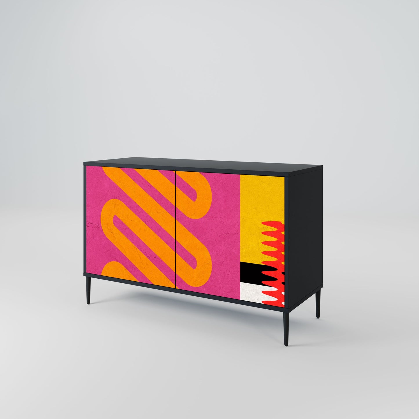 Credenza VIVID ART a 2 ante in finitura nera