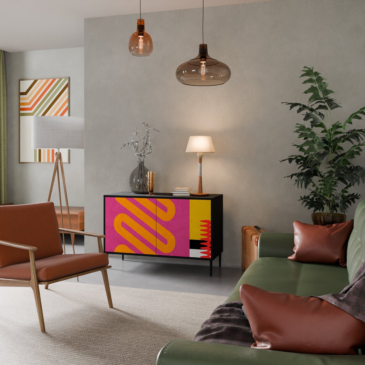 Credenza VIVID ART a 2 ante in finitura nera