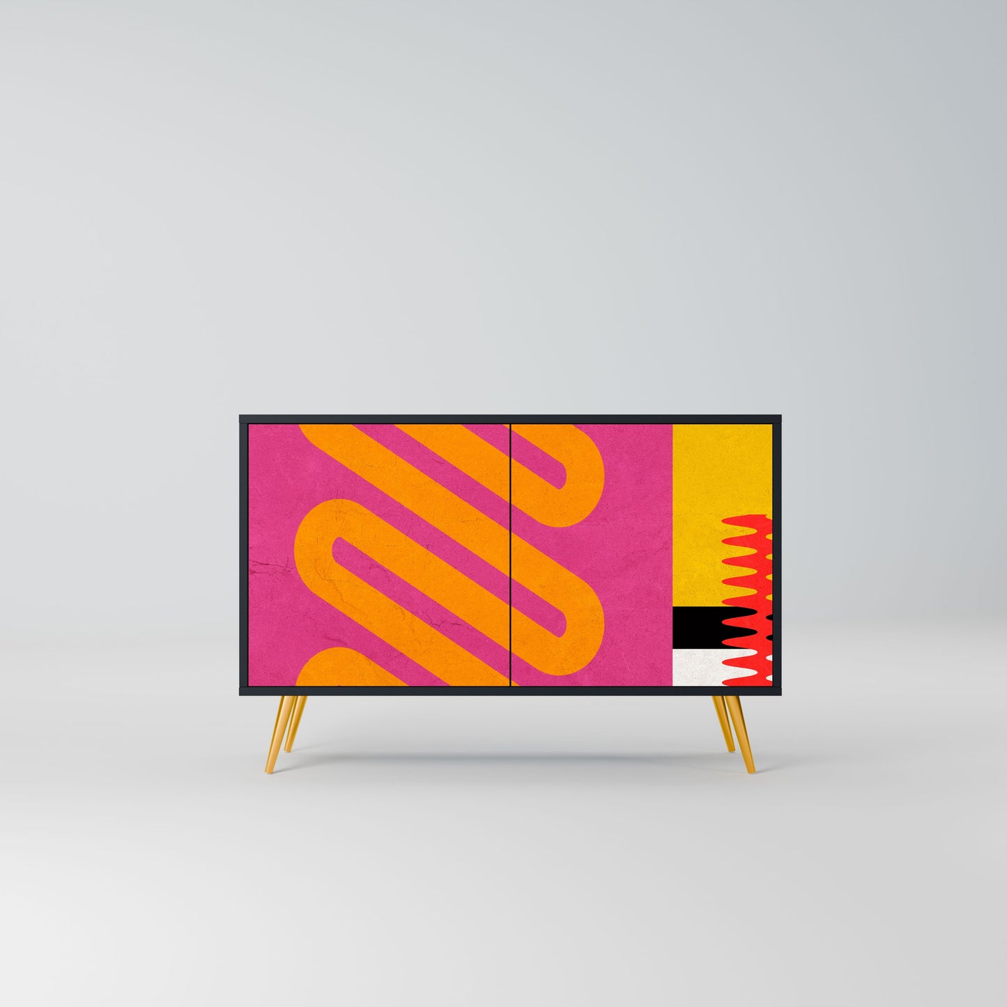 Credenza VIVID ART a 2 ante in finitura nera