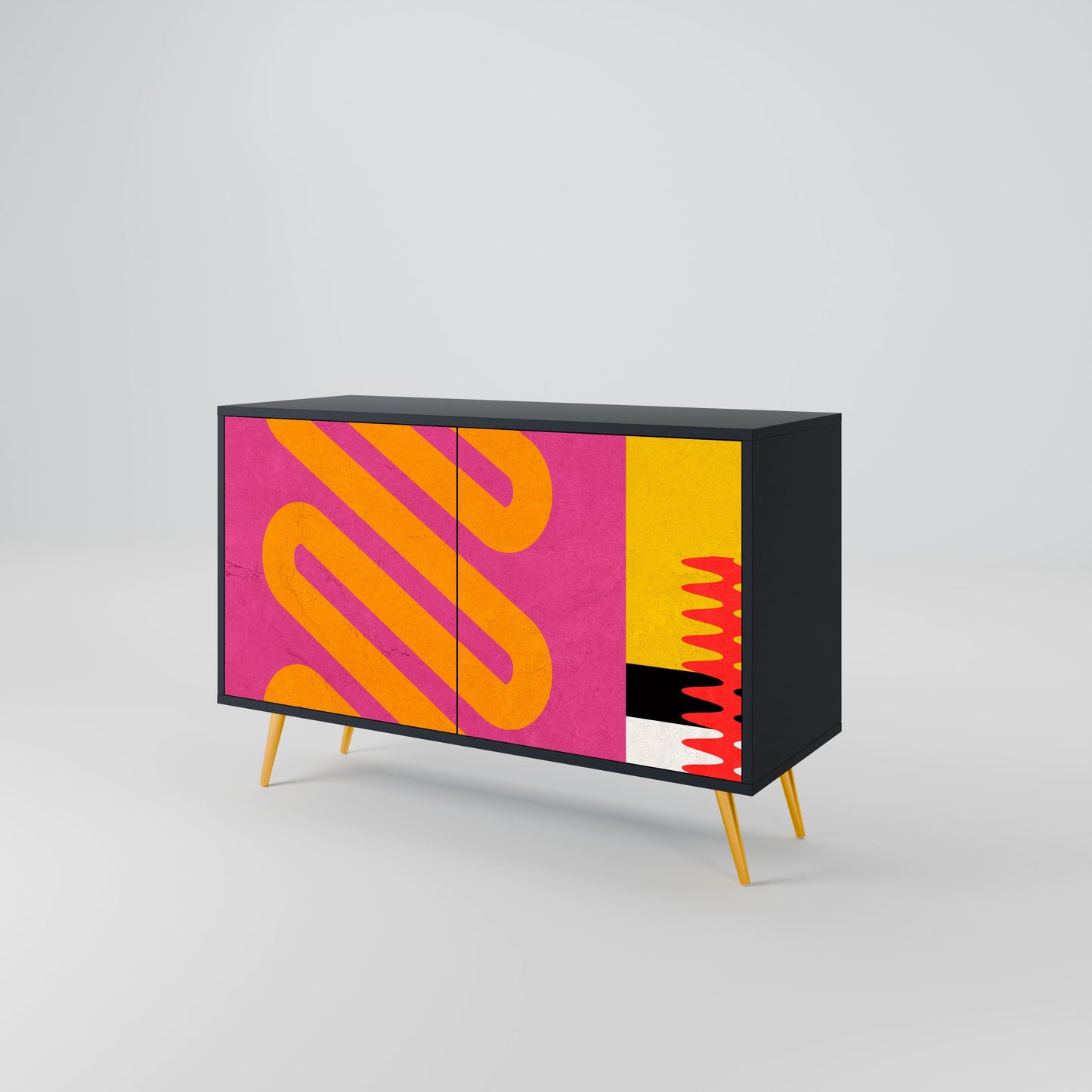 Credenza VIVID ART a 2 ante in finitura nera